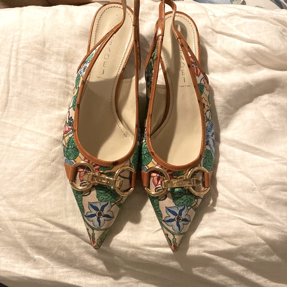 Casadei sling back kitten heels